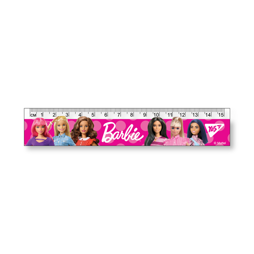 Лінійка Yes 15 см Barbie 370597