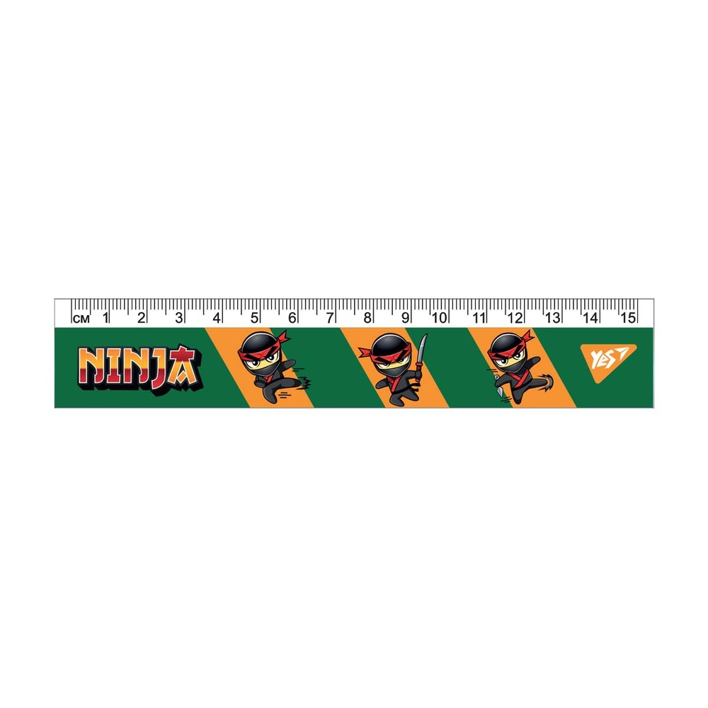 Лінійка Yes 15 см Ninja 370646