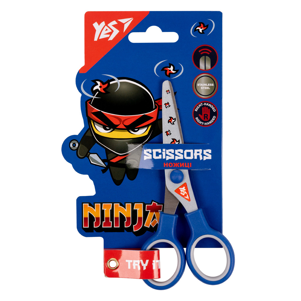 Ножиці Yes Ninja 13 см з принтом на лезі 480427