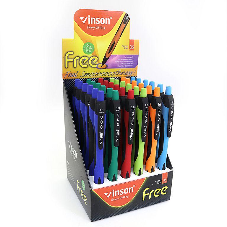 Ручка масляна VINSON Fine soft touch синя 1008 автоматична (36 шт)
