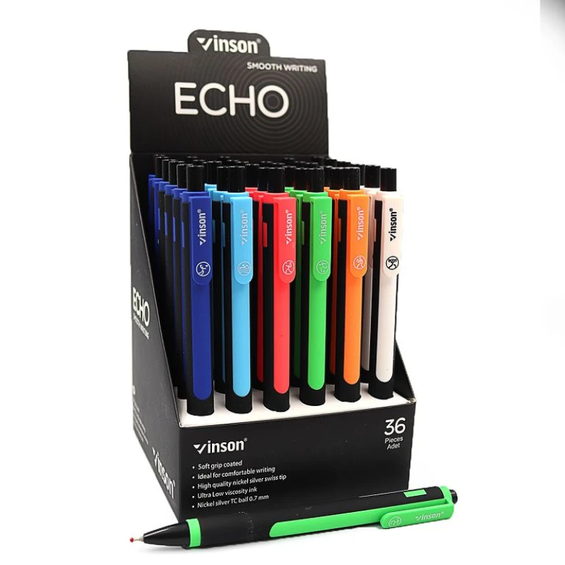Ручка масляна VINSON Echo синя F5 автоматична (36 шт)