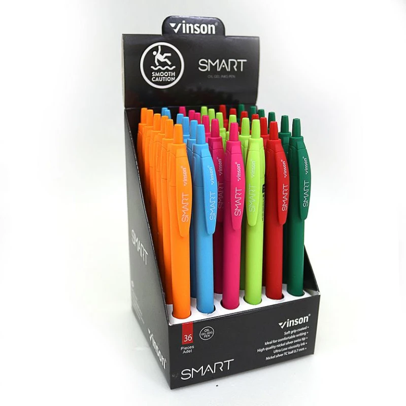 Ручка масляна VINSON Smart soft touch синя R1 автоматична (36 шт)