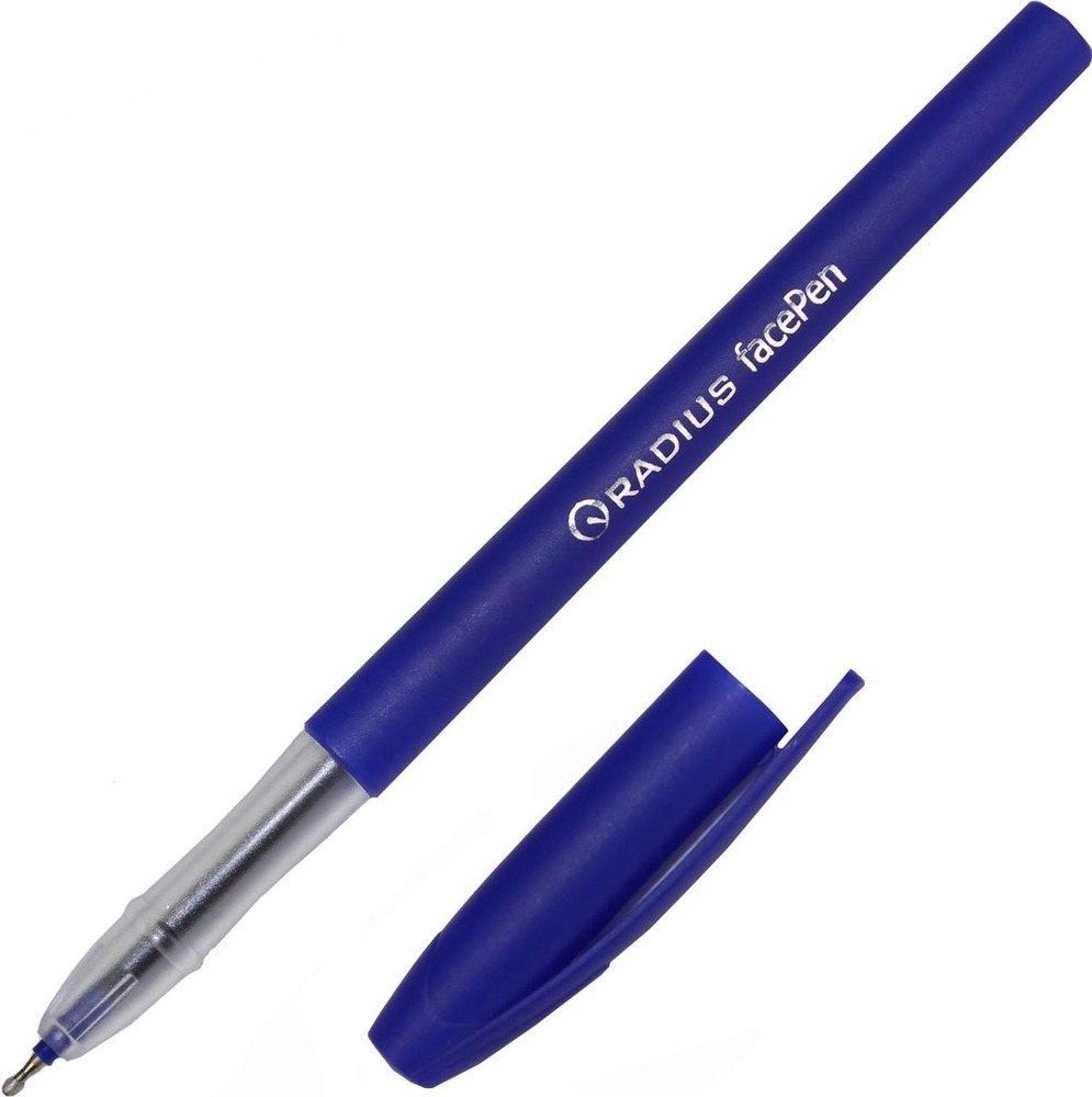Ручка масляна Radius Face Pen синій (50 шт). Фото 3