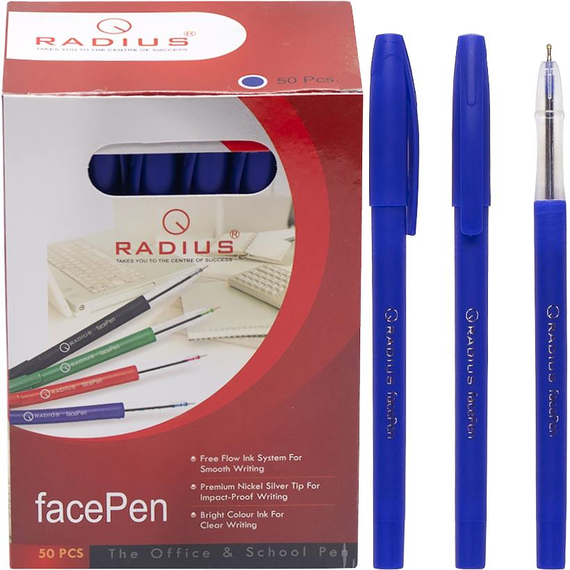 Ручка масляна Radius Face Pen синій (50 шт)