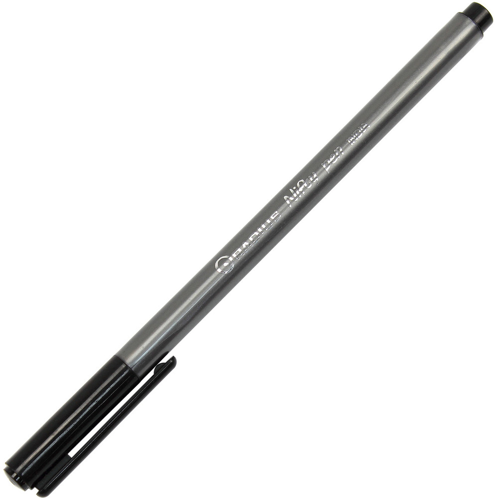 Ручка масляна Radius Nifty grey metalic чорна (50 шт)