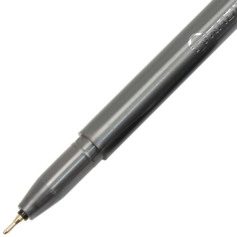 Ручка масляна Radius Nifty grey metalic чорна (50 шт). Фото 3