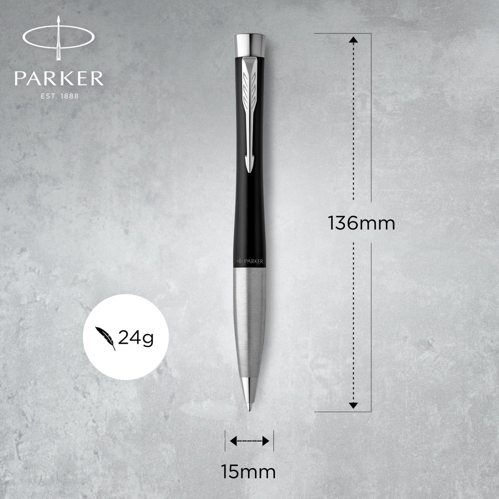Ручка Parker URBAN Muted Black CT BP кулькова 30 135. Фото 3