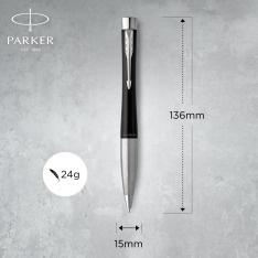 Ручка Parker URBAN Muted Black CT BP кулькова 30 135. Фото 3
