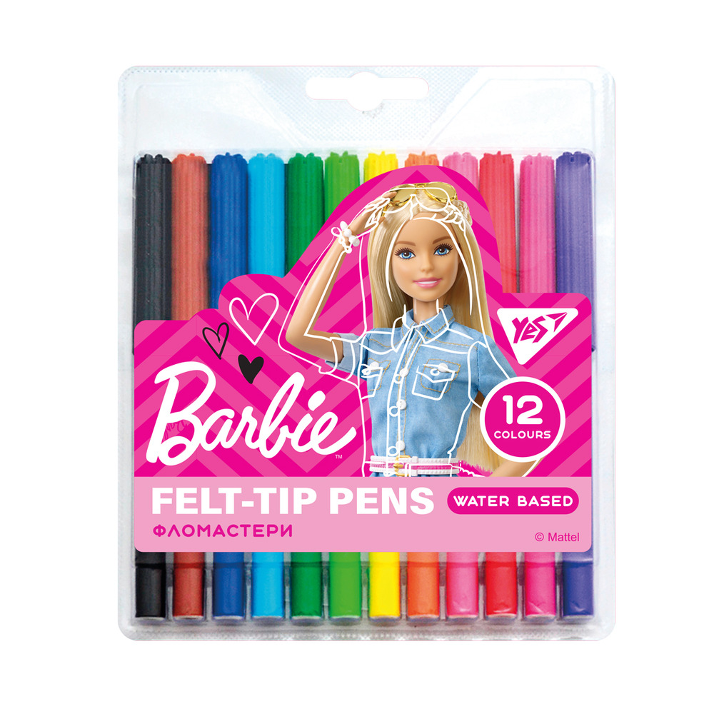 Фломастери YES 12 кольорів Barbie 650465