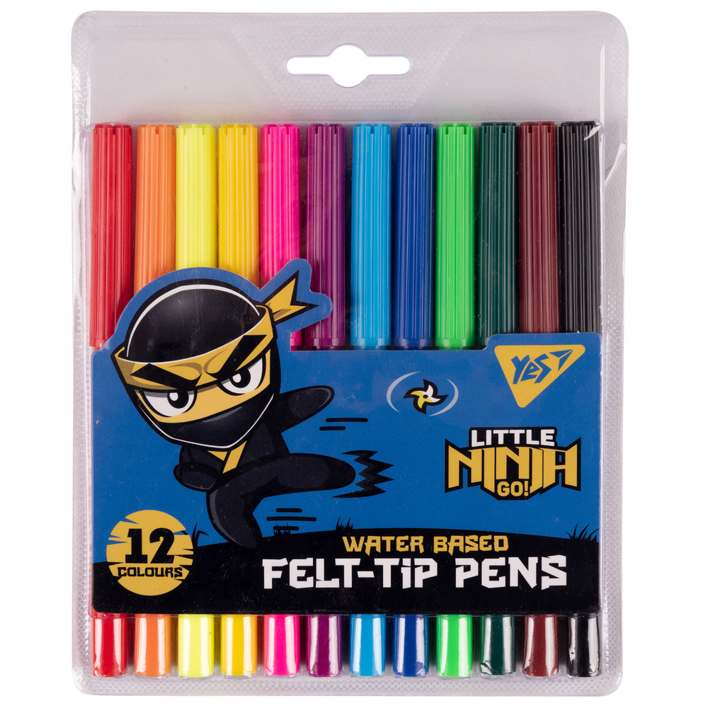 Фломастери Yes 12 кольорів Ninja 650530