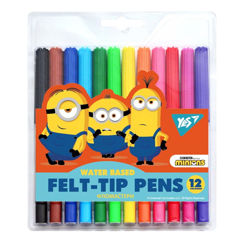 Фломастери YES 12 кольорів Minions 650531
