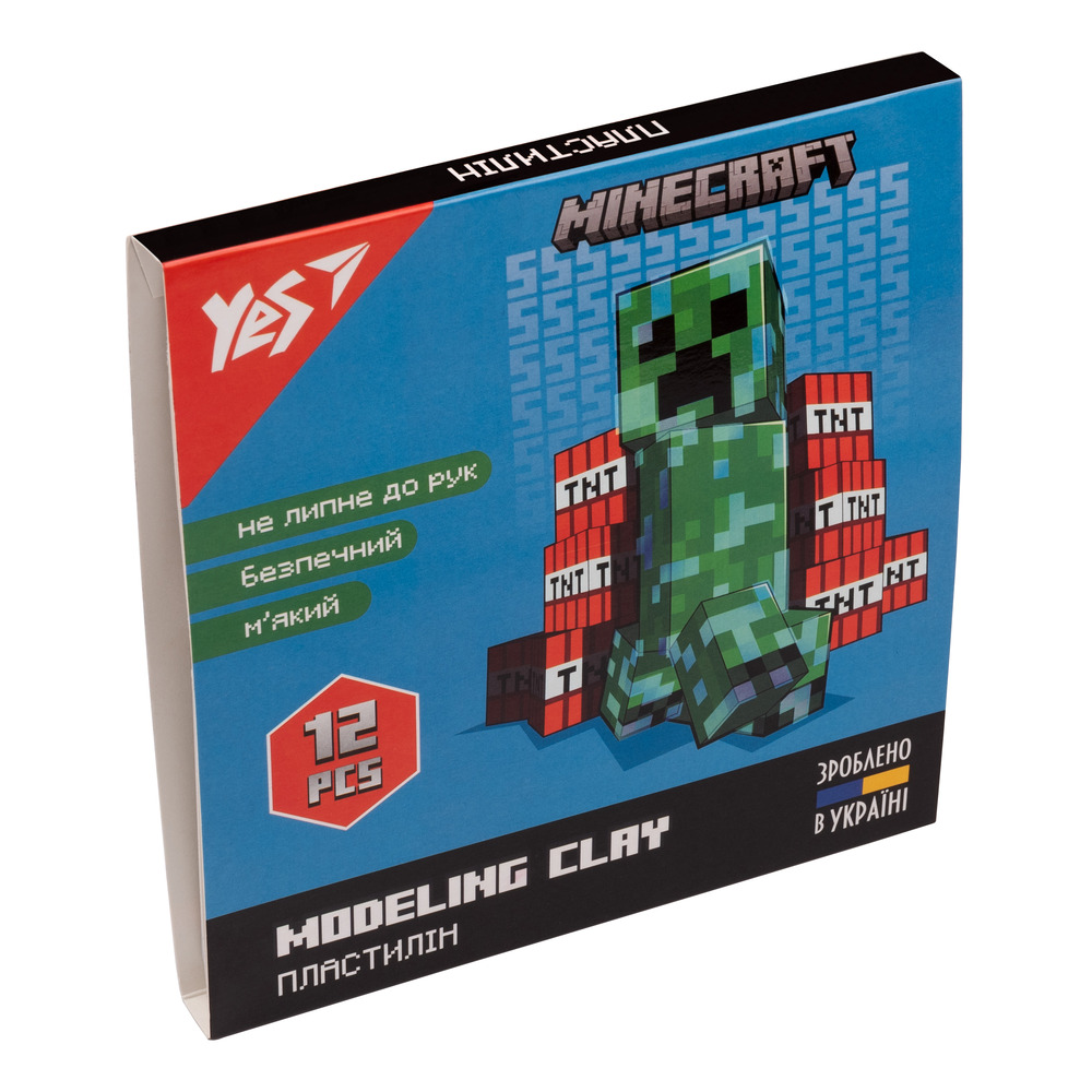 Пластилін Yes Minecraft 12 кольорів 240 г 540622