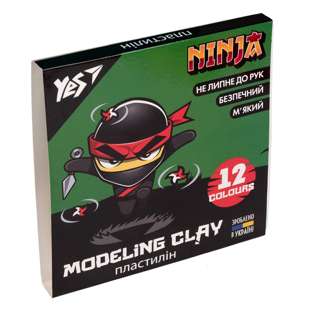 Пластилін Yes Ninja 12 кольорів 240 г 540620