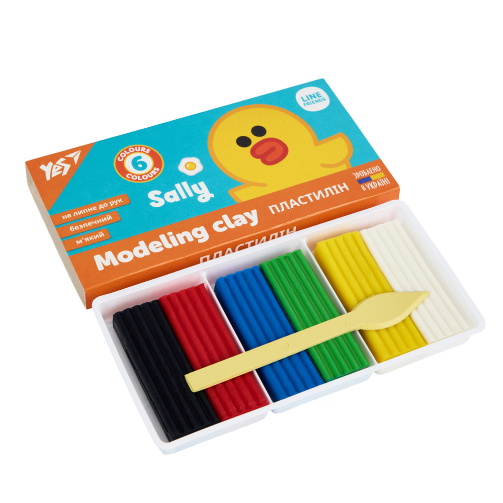 Пластилін Yes Line Friends 6 кольорів 120 г 540625. Фото 2