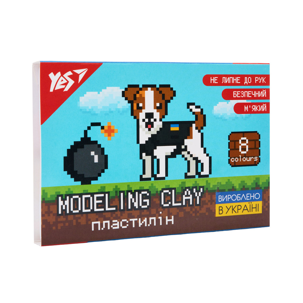 Пластилін Yes 8Bit UA 8 кольорів 160 г 540644