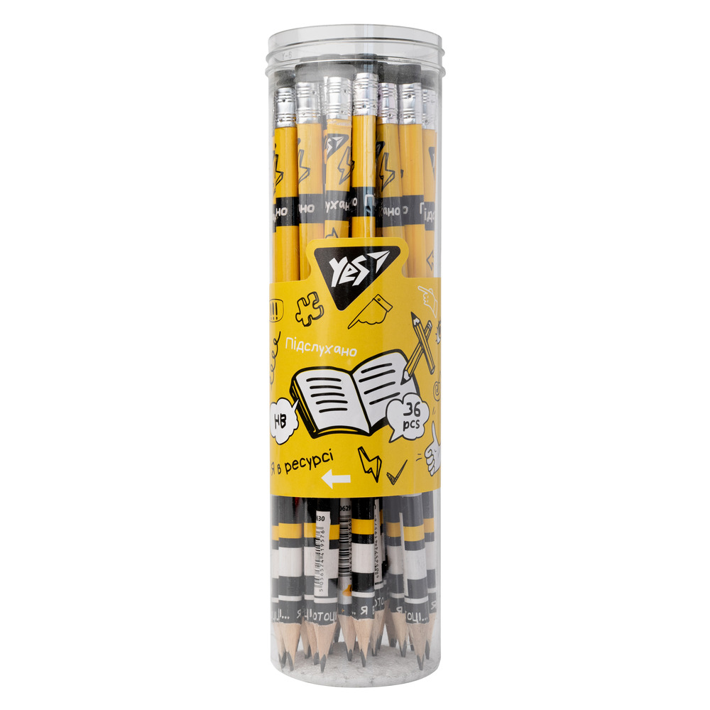 Олівець чорнографітний YES Не ускладнюй! трикутний з гумкою 280630