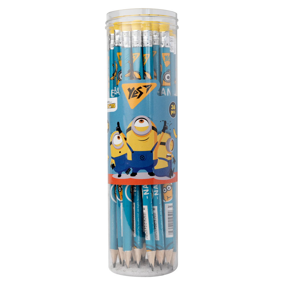 Олівець чорнографітний YES Minions трикутний з гумкою 280632