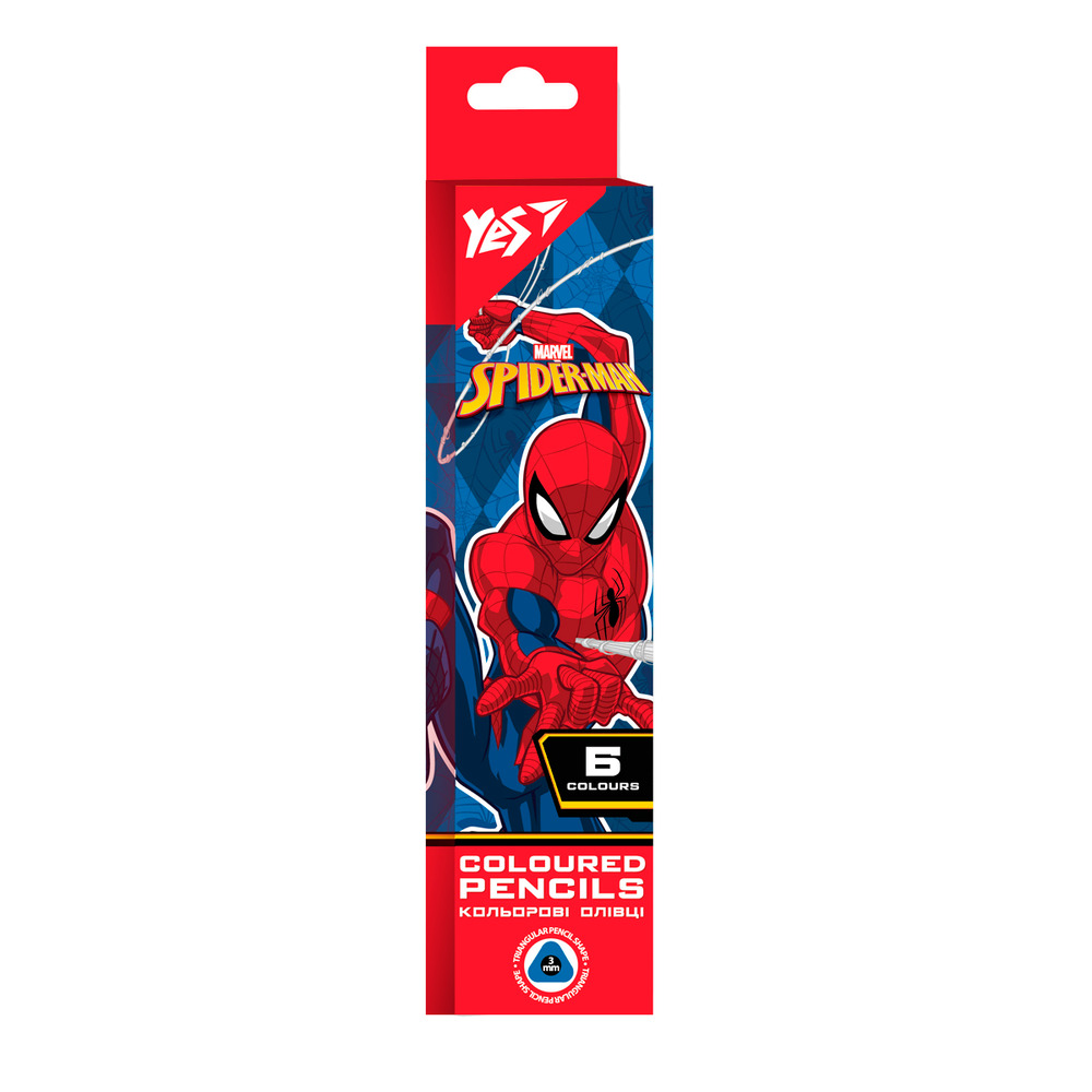 Олівці кольорові Yes 6 кольорів Marvel.Spiderman 290700