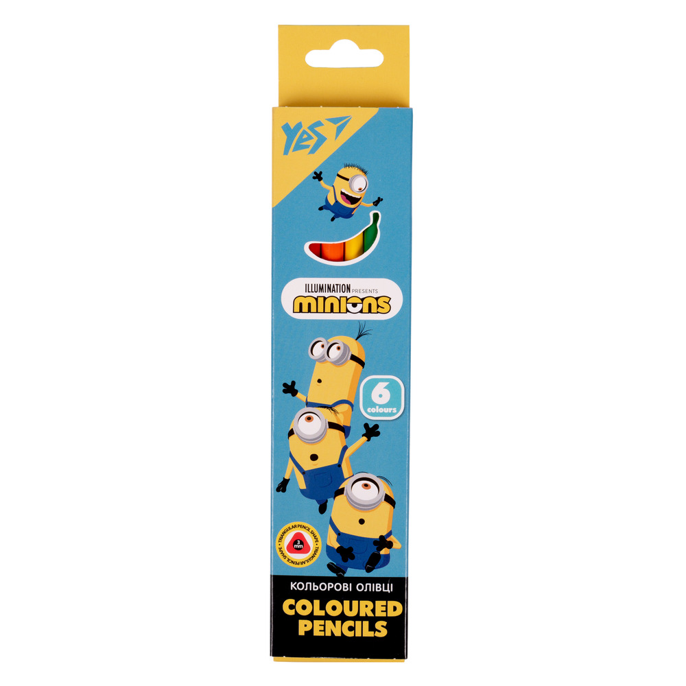 Олівці кольорові YES 6 кольорів Minions 290711
