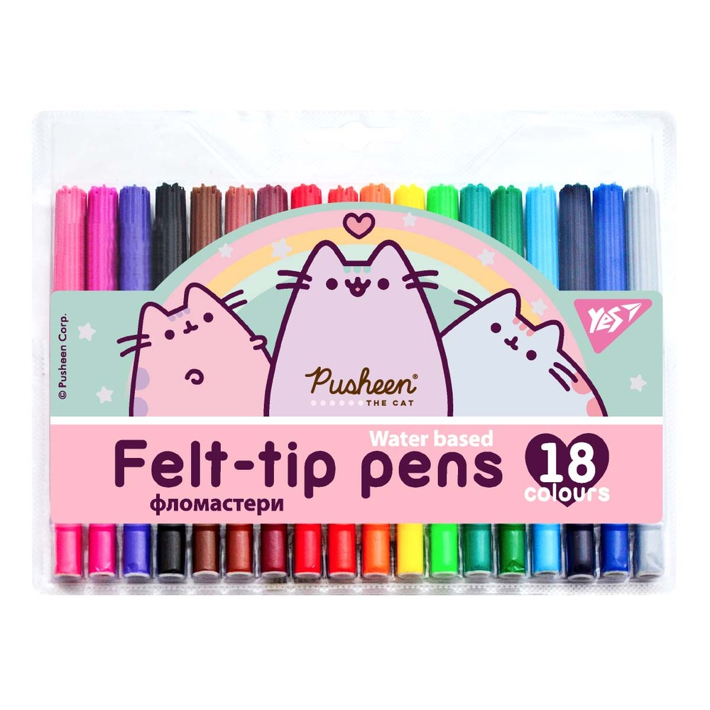 Фломастери YES 18 кольорів Pusheen 650533
