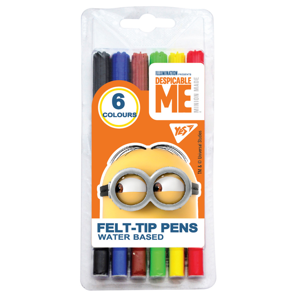 Фломастери YES 6 кольорів Minions 650347