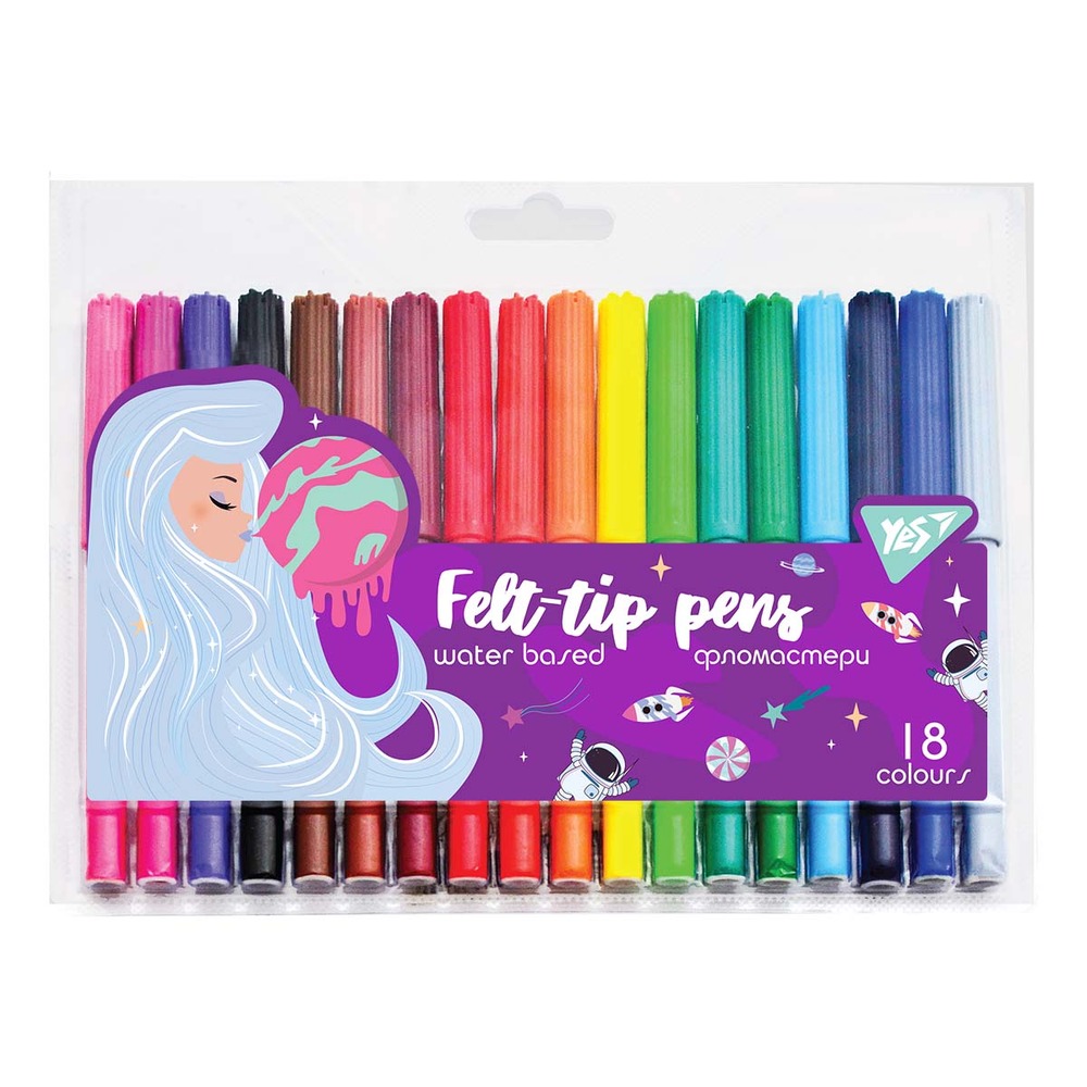 Фломастери YES 18 кольорів Cosmic girl 650488