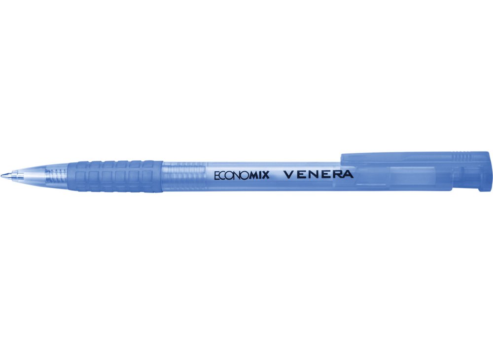 Ручка Economix E10105-25 кулькова автоматична Venera 0,5 мм. корпус асорті, синя. Фото 2