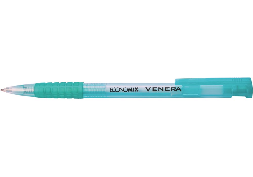 Ручка Economix E10105-25 кулькова автоматична Venera 0,5 мм. корпус асорті, синя. Фото 3