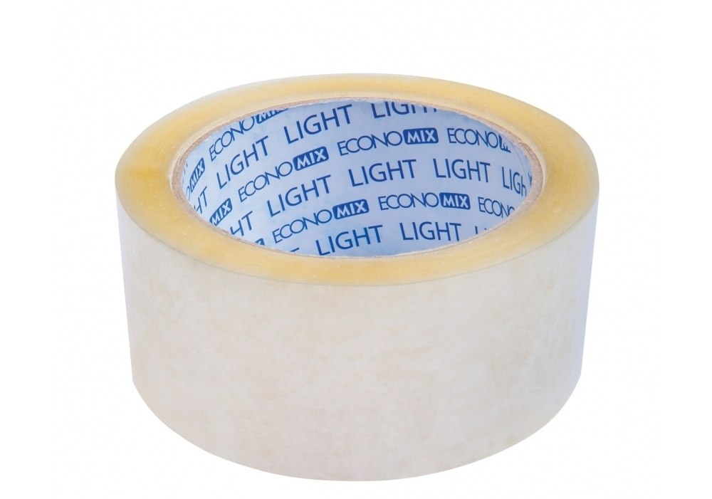 Стрічка клейка пакувальна 45 мм х 66 яр Economix light прозора Е47807