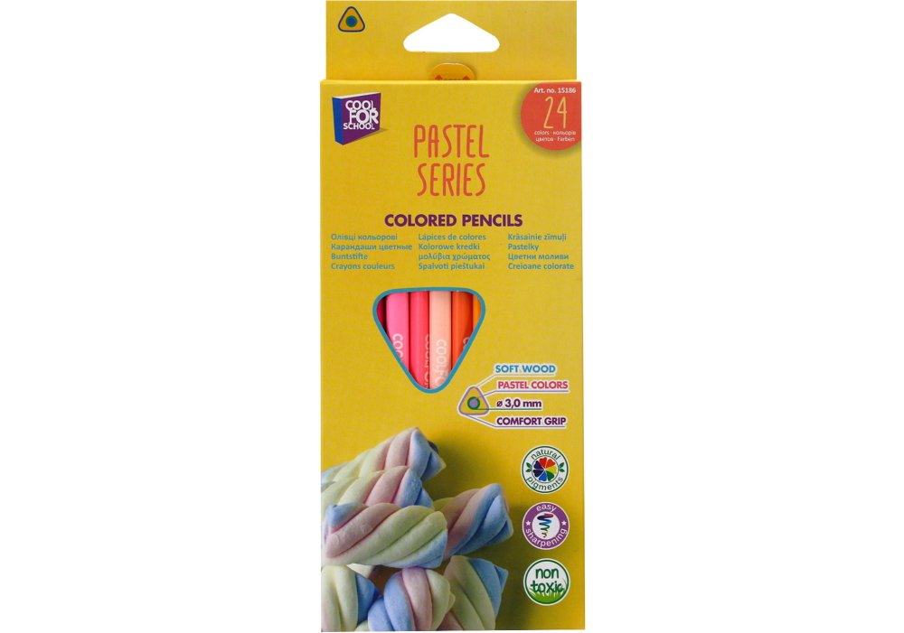 Олівці кольорові CoolForSchool преміум Pastel 24 кольори CF15186