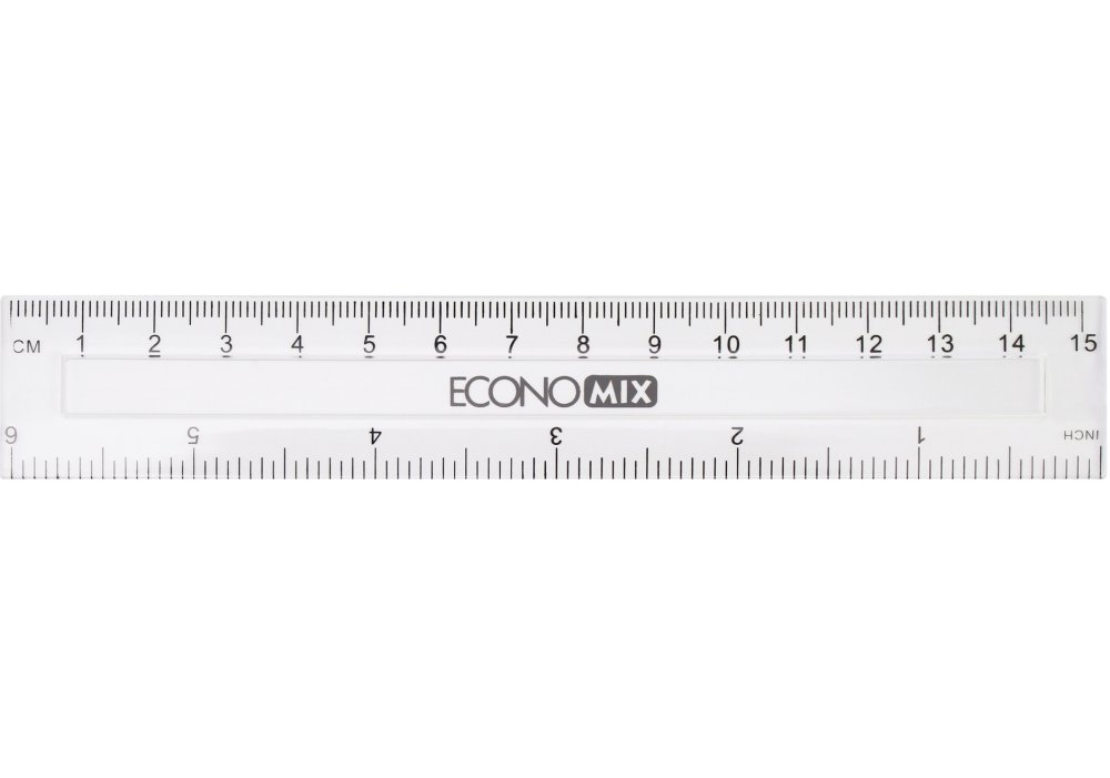 Лінійка Economix пластикова 15 см E81310 (48 шт)