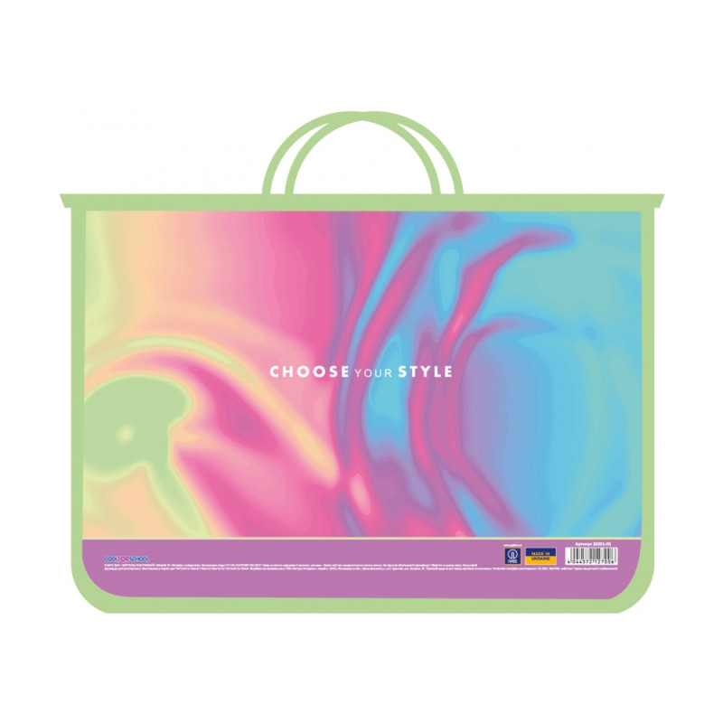 Портфель пластиковий CoolForSchool A4 на блискавці з тканинними ручками Princess CF30001-05