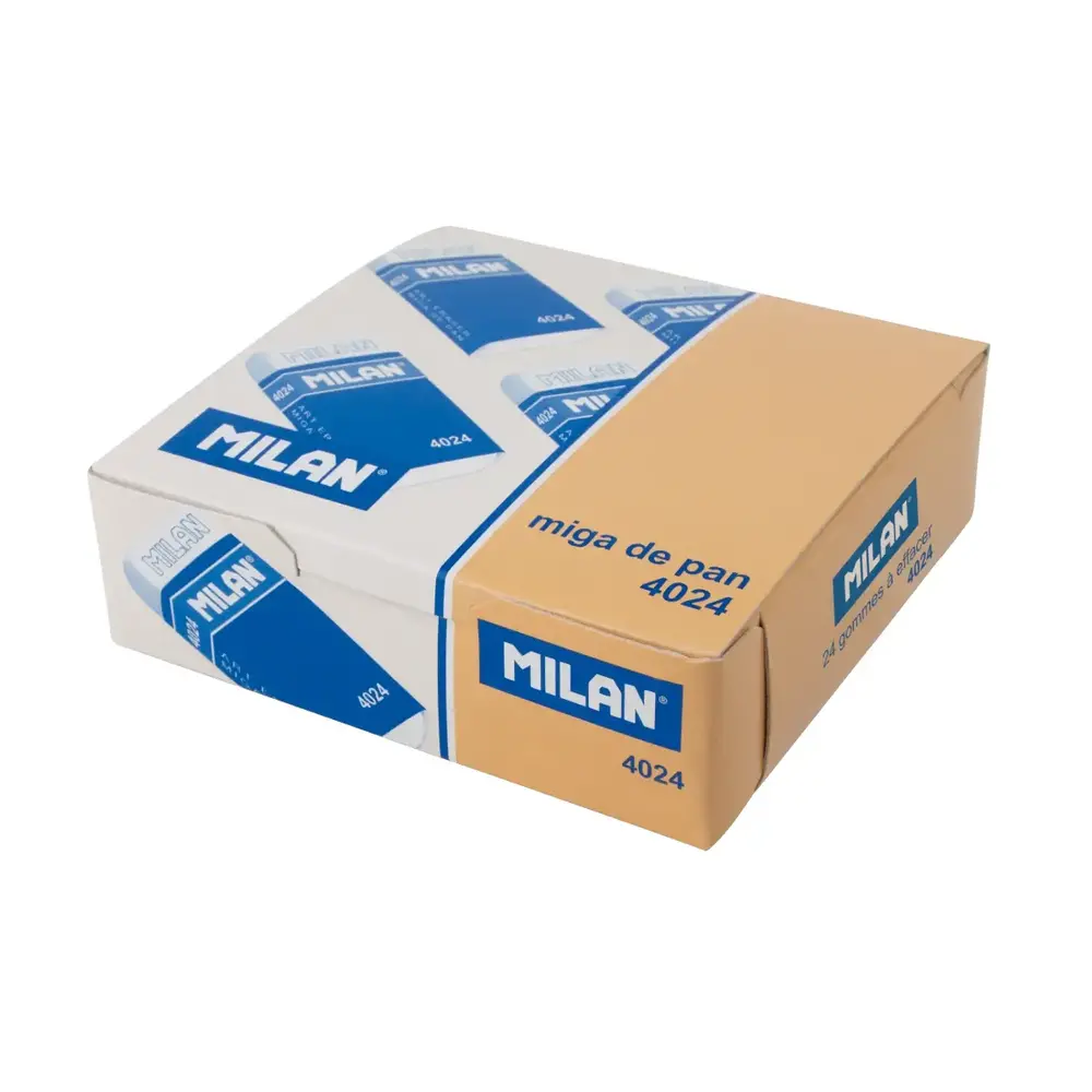 Гумка MILAN 4024 прямокутна біла (24 шт) CNM4024