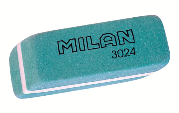Гумка MILAN 3024 прямокутна бірюзова з фаскою (24 шт) CPM3024