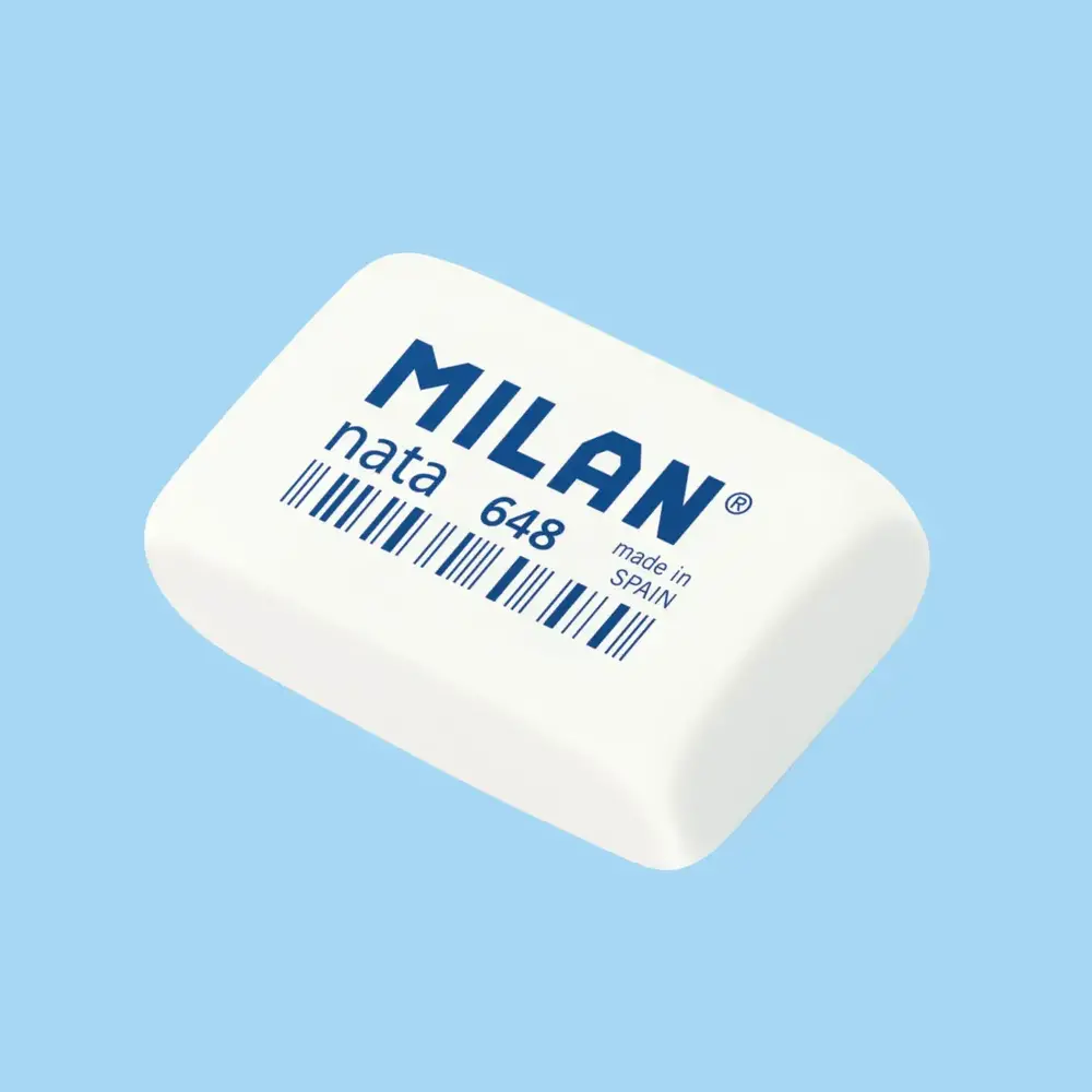 Гумка MILAN 648 прямокутна біла (48 шт) CPM648N