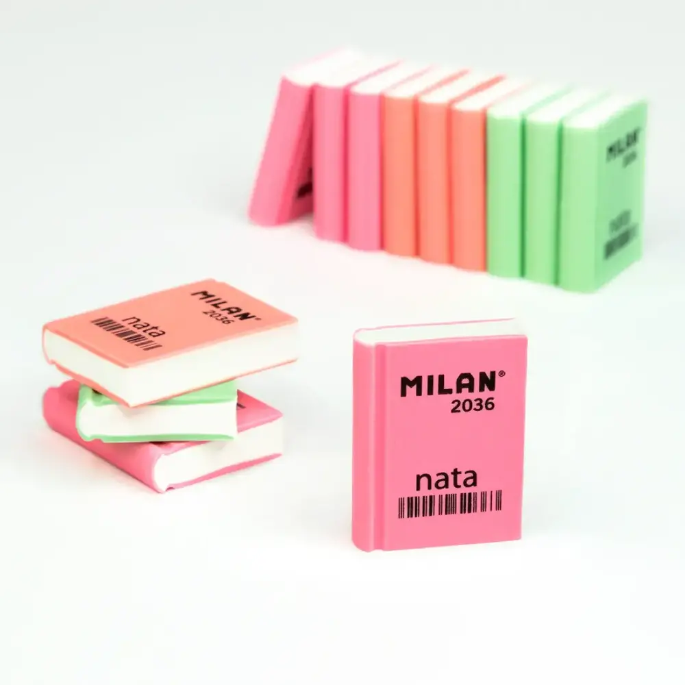 Гумка MILAN 2036 прямокутна книга-кольорова (36 шт) CPM2036