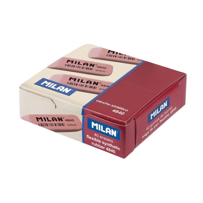 Гумка MILAN 4840 прямокутна з фаскою (40 шт) CNM4840. Фото 2