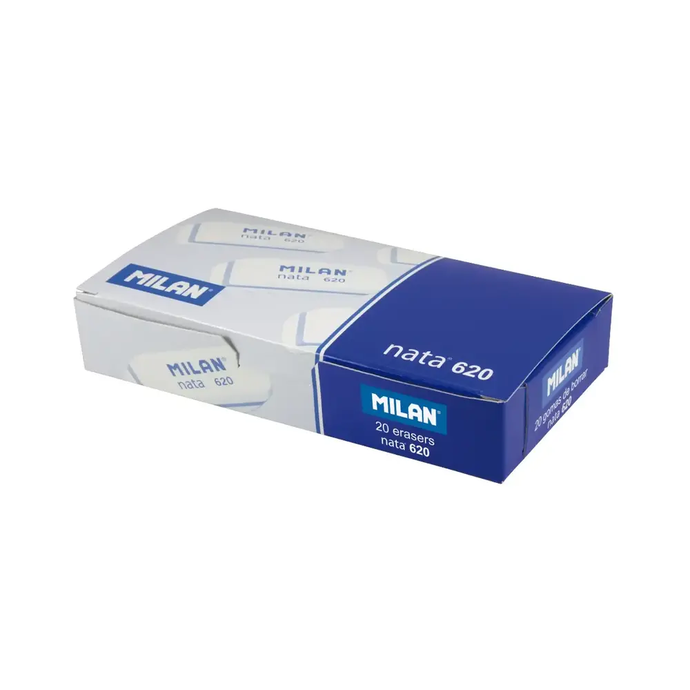 Гумка MILAN 620 прямокутна біла з фаскою (20 шт) CPM620. Фото 3