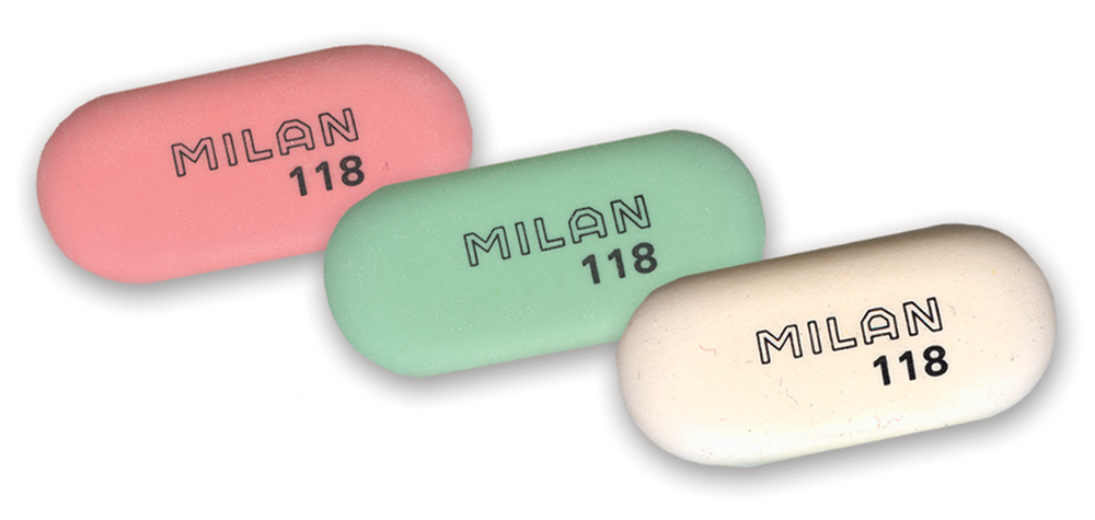 Гумка MILAN 118 овальна біла (18 шт) CMM118