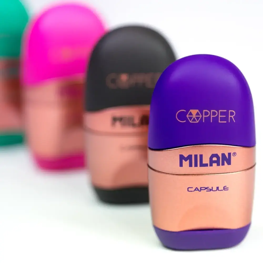 Гумка + стругачка MILAN Capsule Сopper (12 шт) 4717112. Фото 5