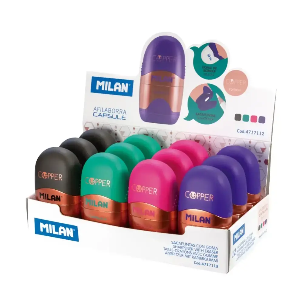 Гумка + стругачка MILAN Capsule Сopper (12 шт) 4717112