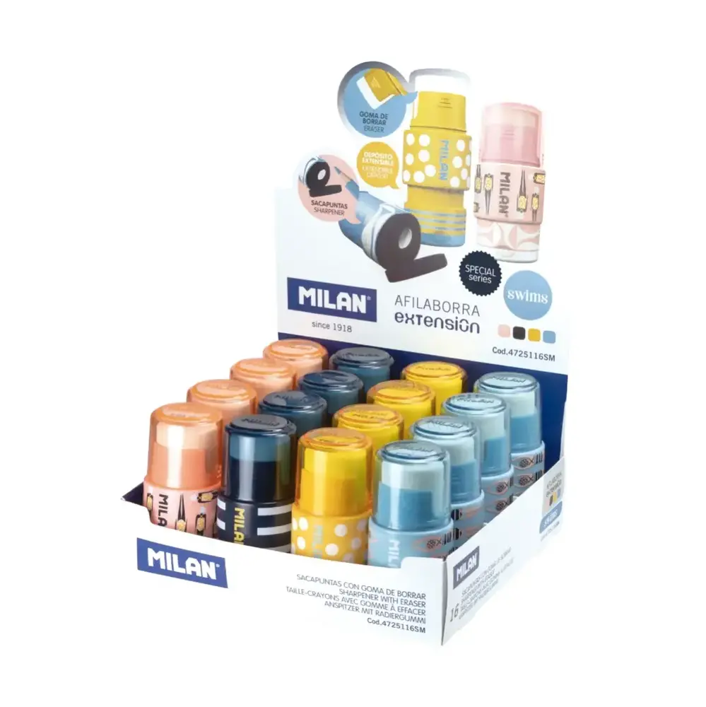 Гумка + стругачка MILAN EXTENSION (16 шт) 4725116SM