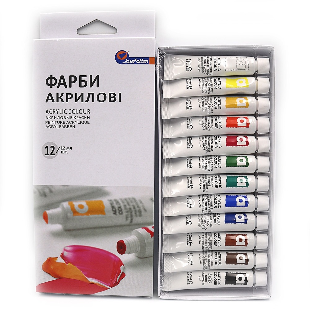Фарби  акрилові Josef Otten Basics Plastic-tub 12x12 мл EA1212C-3