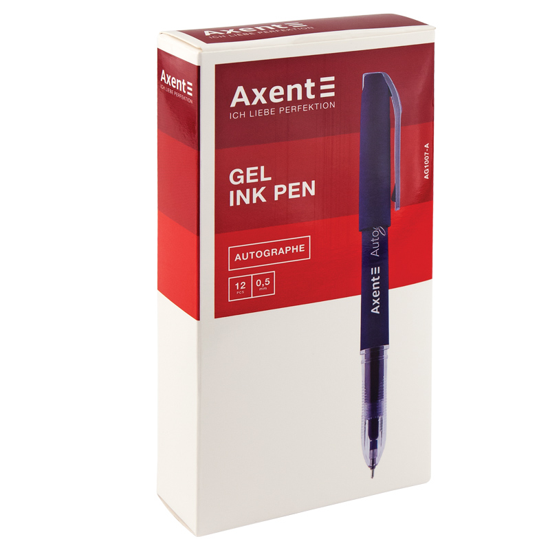 Ручка гелева Axent Autographe AG1007-01-A, 0.5 мм, чорна. Фото 2