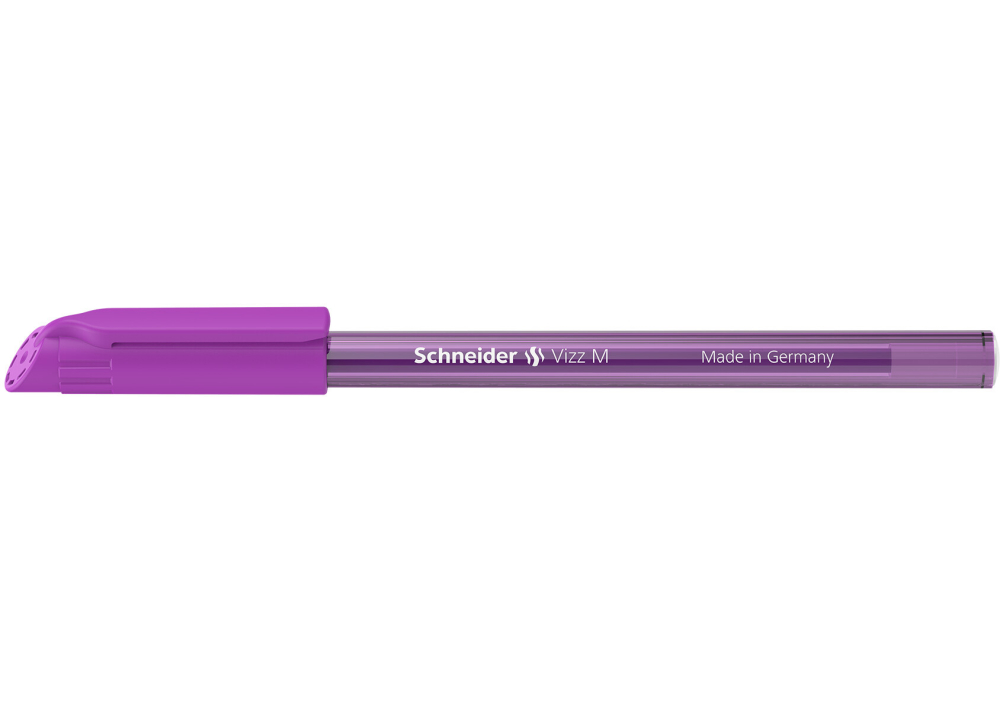 Ручка Schneider Vizz масляна М 0,7 мм фіолетова S102208 (10 шт). Фото 4