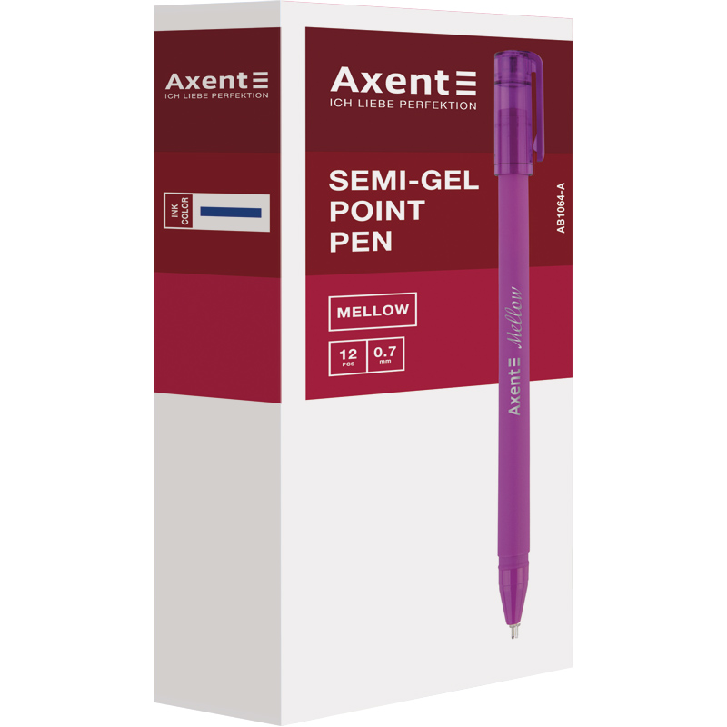 Ручка кулькова Axent Mellow AB1064-02-A, 0.7 мм, синя. Фото 2