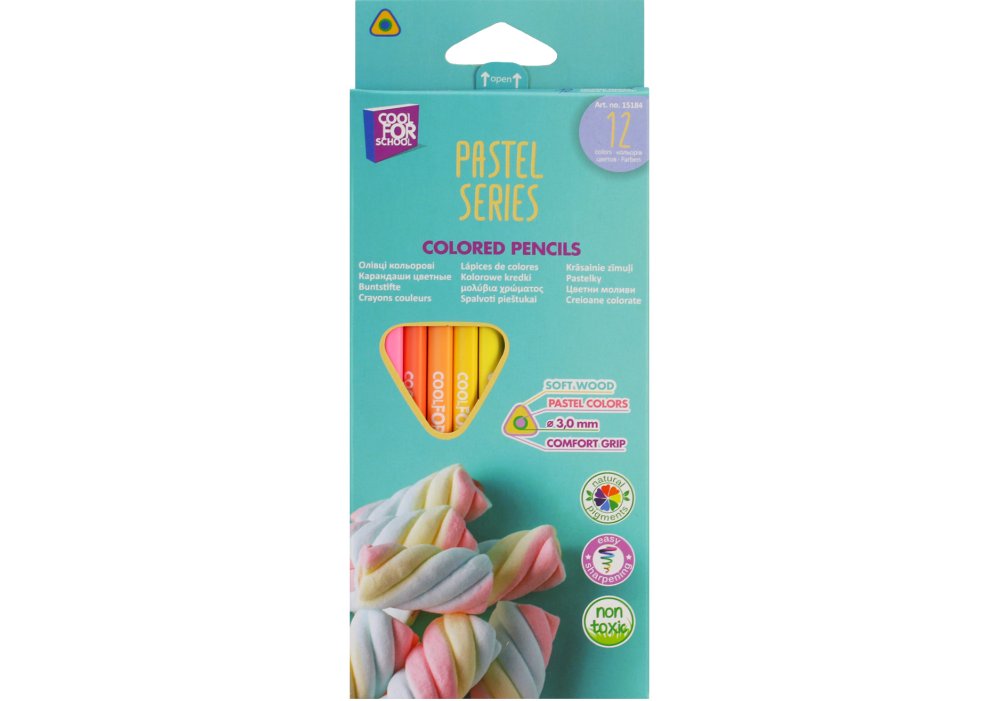 Олівці кольорові CoolForSchool преміум Pastel 12 кольорів CF15184