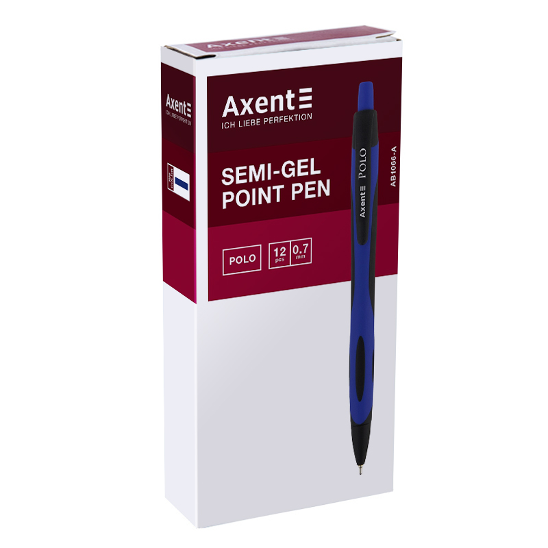 Ручка кулькова автоматична Axent Polo AB1066-02-A, 0.7 мм, синя. Фото 2