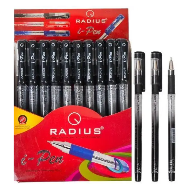 Ручка масляна Radius I-Pen чорний 50/300/1200 шт