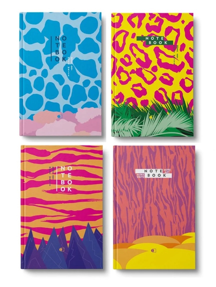 Ділова книга АртПринт Wild colors А5 96 аркушів в клітинку асорті дизайни ДК-96-А5#